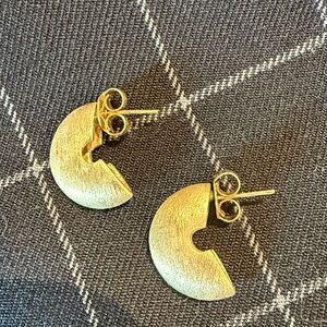 Sheila Fajl Matte Gold Textured Hoop Earrings